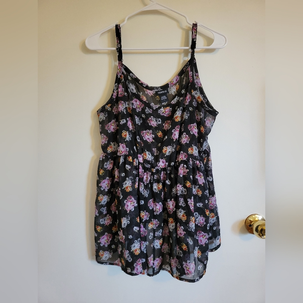 Torrid Floral Babydoll Tank Top
